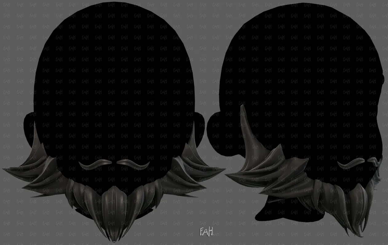 Beard V72 3D Model .c4d .max .obj .3ds .fbx .stl .blend 