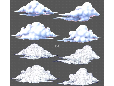 Desenho de nuvens V09 Modelo 3D
