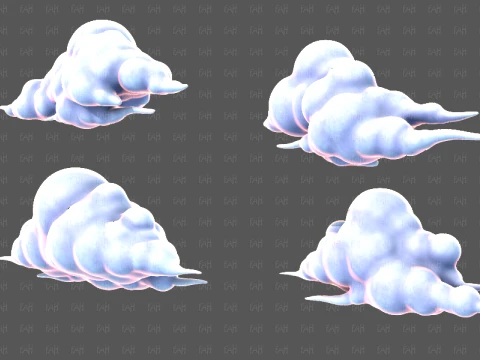 Clouds cartoon V09 3D Model
