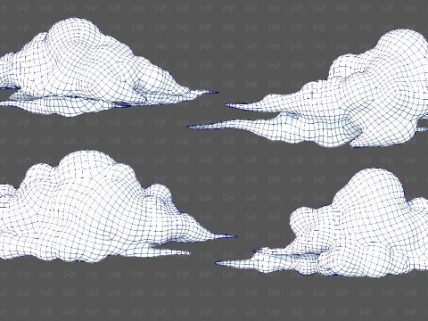 Clouds cartoon V09 3D Model