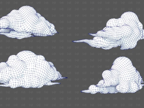 Clouds cartoon V09 3D Model