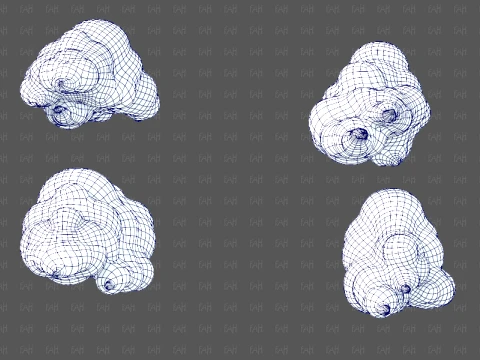 Clouds cartoon V09 3D Model