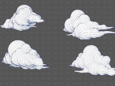 Clouds cartoon V09 3D Model