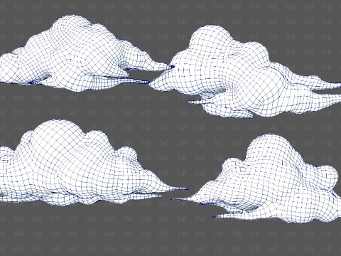 Clouds cartoon V09 3D Model