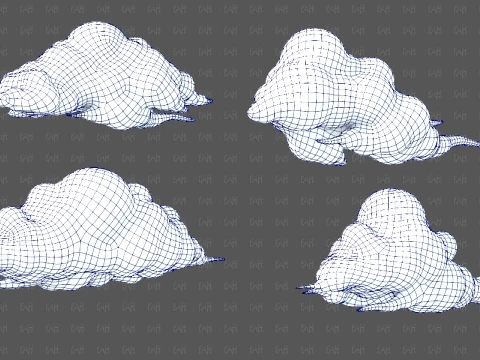 Clouds cartoon V09 3D Model