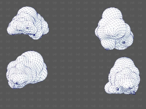 Clouds cartoon V09 3D Model