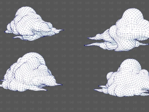 Clouds cartoon V09 3D Model