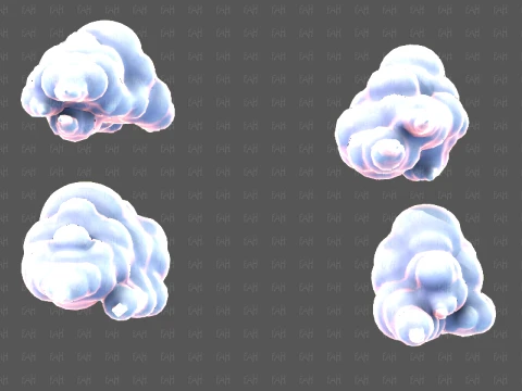 Clouds cartoon V09 3D Model