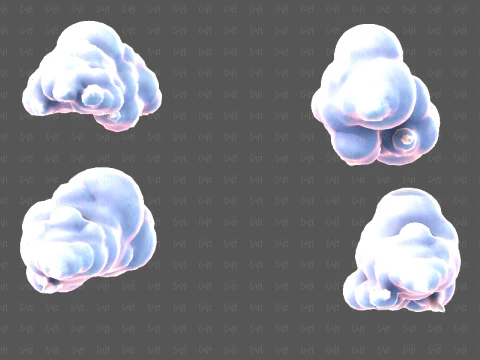 Clouds cartoon V09 3D Model