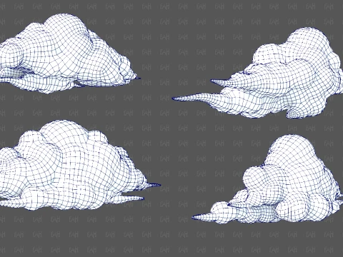 Clouds cartoon V09 3D Model