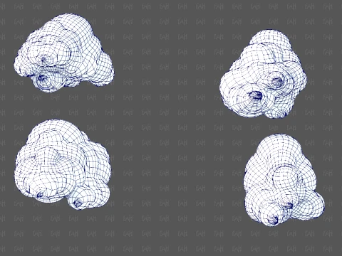 Clouds cartoon V09 3D Model