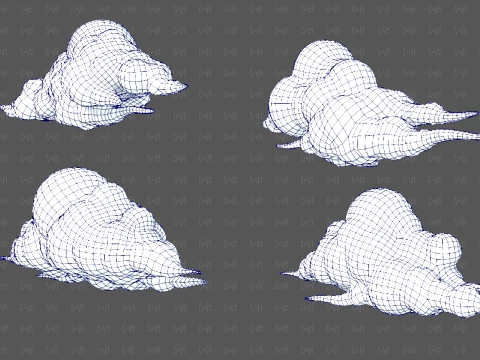 Clouds cartoon V09 3D Model