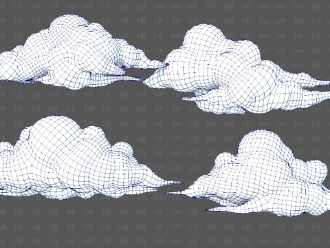 Clouds cartoon V09 3D Model