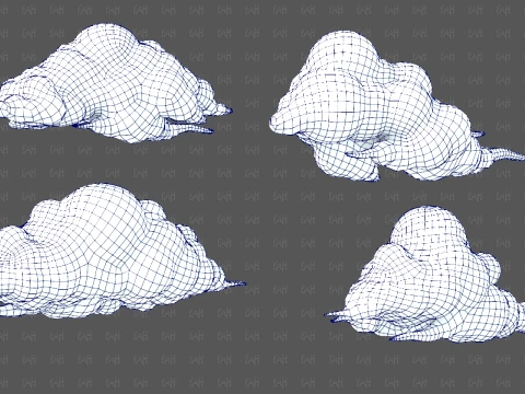 Clouds cartoon V09 3D Model
