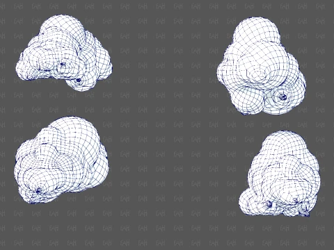 Clouds cartoon V09 3D Model