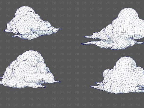 Clouds cartoon V09 3D Model