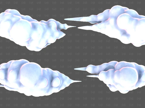 Clouds cartoon V09 3D Model