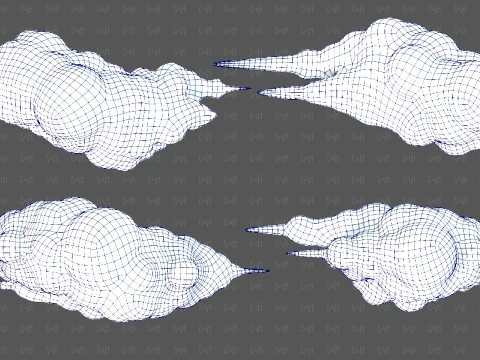 Clouds cartoon V09 3D Model