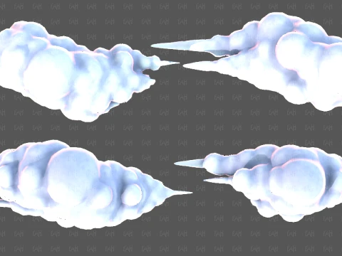 Clouds cartoon V09 3D Model