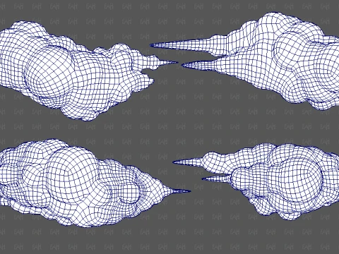 Clouds cartoon V09 3D Model