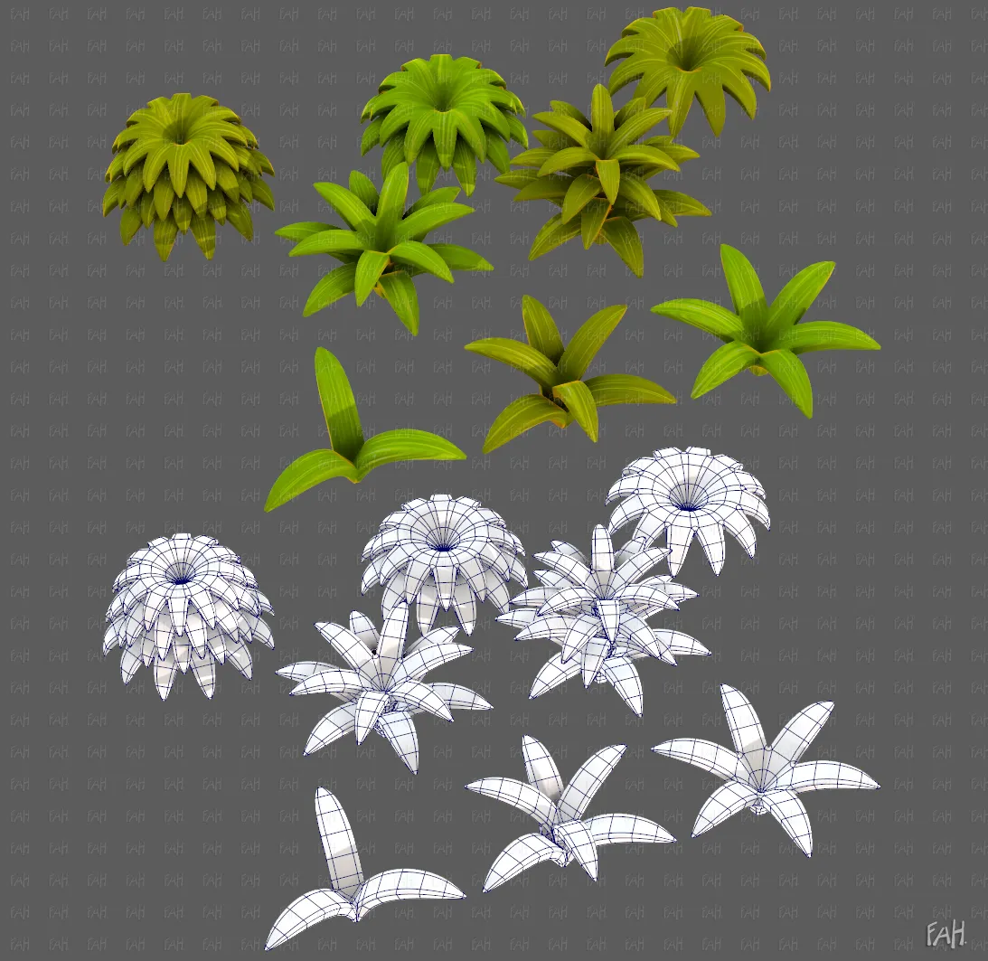 Trees Cartoon V69 3D Model .c4d .max .obj .3ds .fbx .stl .blend