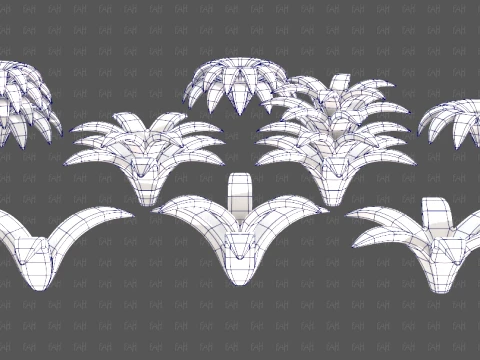 Trees Cartoon V69 3D Model