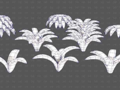 Trees Cartoon V69 3D Model