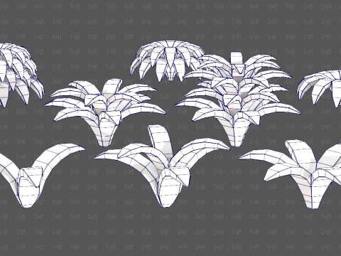 Trees Cartoon V69 3D Model