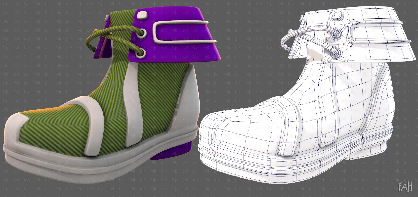 Shoes cartoonV64 3D Model .c4d .max .obj .3ds .fbx .stl .blend 