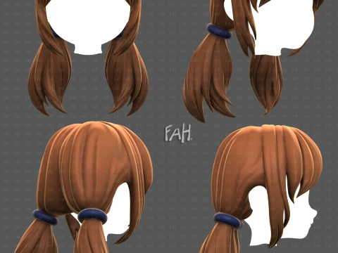 Base Hair for girl V73 3D Model