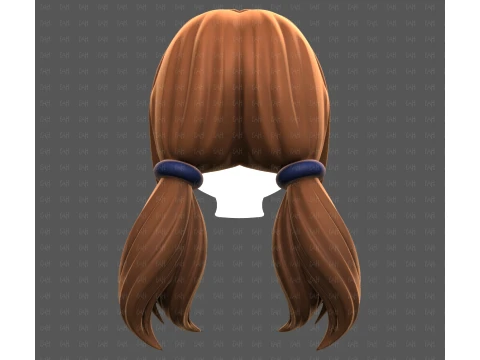 Base Hair for girl V73 3D Model