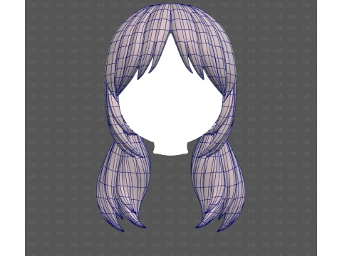 Base Hair for girl V73 3D Model