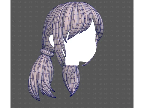 Base Hair for girl V73 3D Model