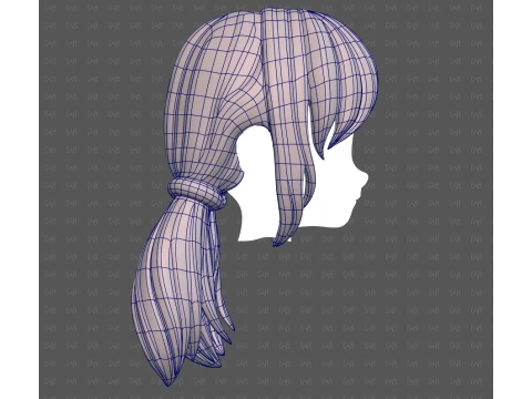Base Hair for girl V73 3D Model