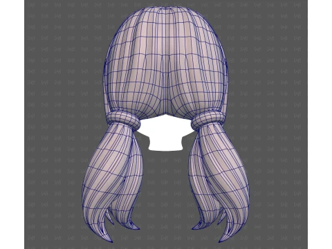 Base Hair for girl V73 3D Model