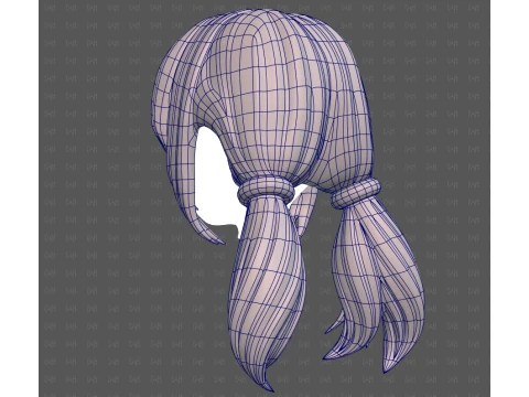 Base Hair for girl V73 3D Model