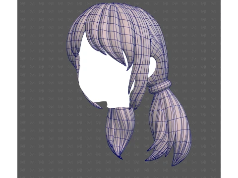 Base Hair for girl V73 3D Model