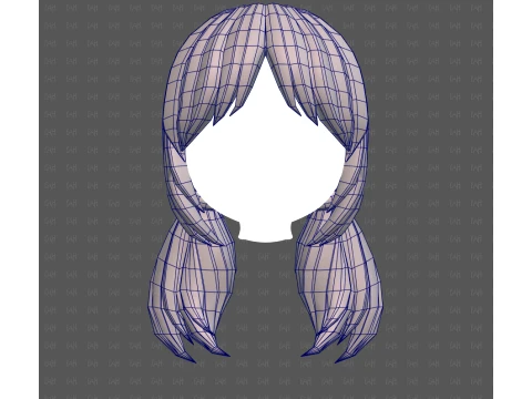 Base Hair for girl V73 3D Model