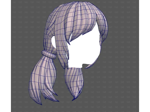 Base Hair for girl V73 3D Model