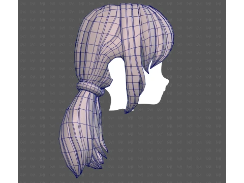 Base Hair for girl V73 3D Model