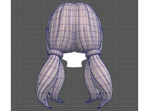 Base Hair for girl V73 3D Model