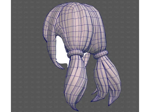 Base Hair for girl V73 3D Model