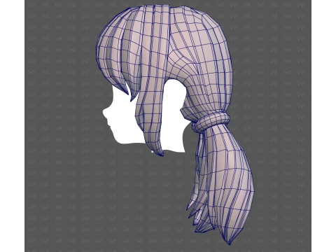 Base Hair for girl V73 3D Model