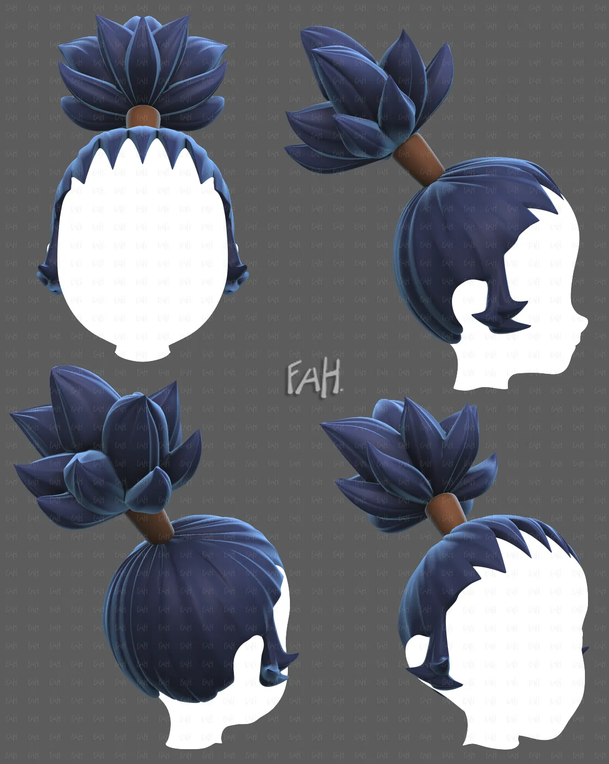 Base Hair for Boy V73 3D Model .c4d .max .obj .3ds .fbx .stl .blend 