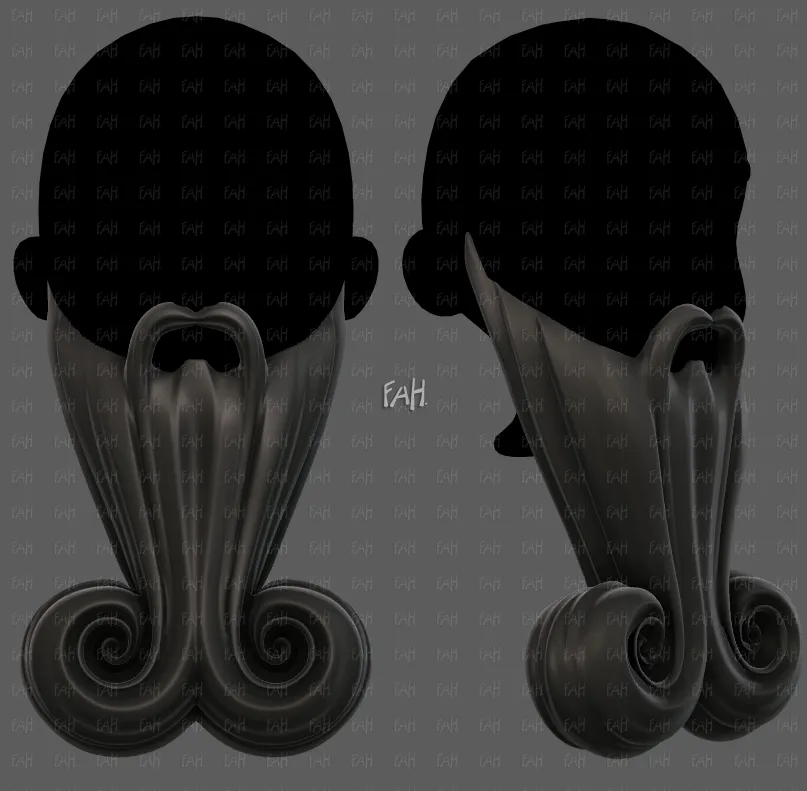 Beard V73 3D Model .c4d .max .obj .3ds .fbx .stl .blend 