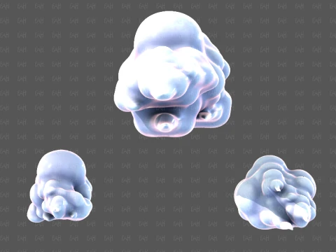 Clouds cartoon V10 3D Model