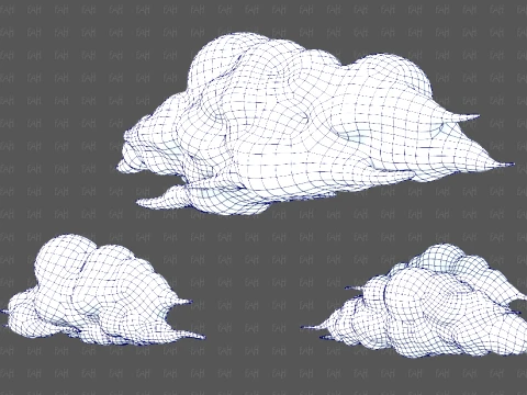 Clouds cartoon V10 3D Model