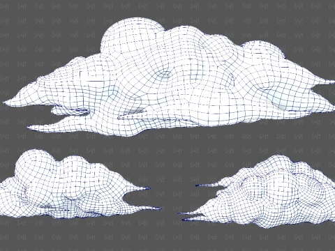 Clouds cartoon V10 3D Model