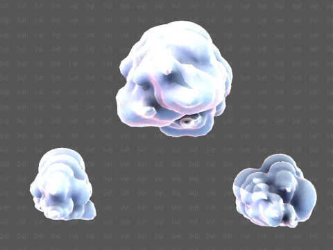 Clouds cartoon V10 3D Model