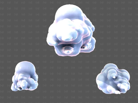 Clouds cartoon V10 3D Model